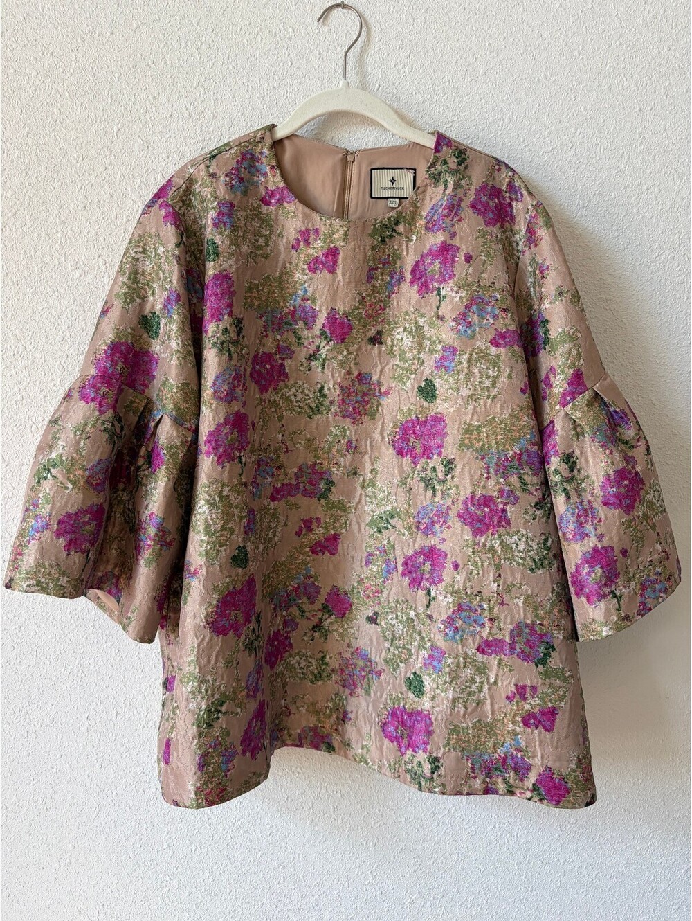 Tuckernuck Duchess Harper Bell Sleeve Blouse Floral Brocade Size XXXL Feminine